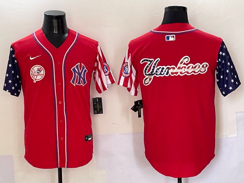 Men New York Yankees Blank Red a generation of national flags Jointly Name 2025 Nike MLB Jersey style 13->new york yankees->MLB Jersey